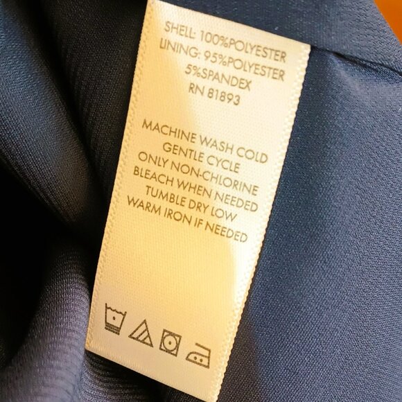 Share Isaac Mizrahi Paisley Ruffle Top S Black & Blue Button Up Sheer Lined Blou - Picture 10 of 10